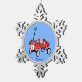 Pewter Ornament Speelgoed Wagon kerstcadeautjes. (Rechts)