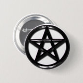 Pewter Pentacle pagan-knop Ronde Button 5,7 Cm (Voorkant /achterkant)