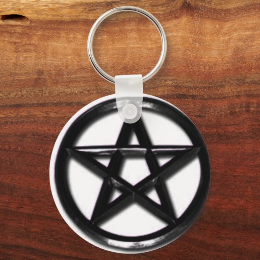 Pewter Pentacle pagan sleutelhanger (Voorkant)