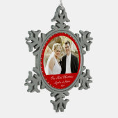 Pewter Red ons eerste kerstOrnament Tin Sneeuwvlok Ornament (Links)