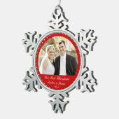 Pewter Red ons eerste kerstOrnament Tin Sneeuwvlok Ornament (Rechts)