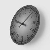 Pewter Roman Numeral Clock Ronde Klok (Hoek)