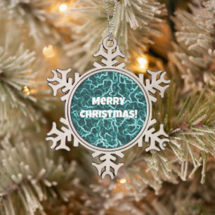 Pewter Sneeuwvlok Groen Kerstmis Ornament
