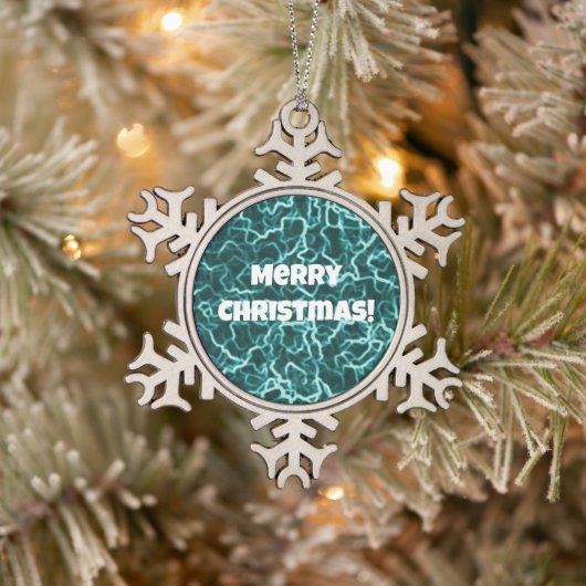 Pewter Sneeuwvlok Groen Kerstmis Ornament (Boom)