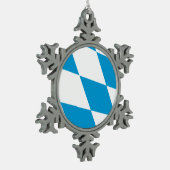Pewter Sneeuwvlok Ornament met Beierse vlag (Links)