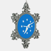 Pewter Sneeuwvlok Ornament met Corpus Christi Flag (Links)