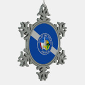 Pewter Sneeuwvlok Ornament met Las Vegas Flag (Links)