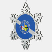 Pewter Sneeuwvlok Ornament met Las Vegas Flag (Rechts)