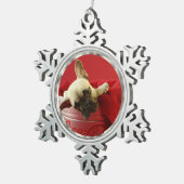 Pewter Snowflake DIY Foto Tin Sneeuwvlok Ornament (Rechts)