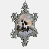 Pewter Snowflake Gypsy Vanner Horse Ornament (Links)
