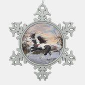 Pewter Snowflake Gypsy Vanner Horse Ornament (Voorkant)
