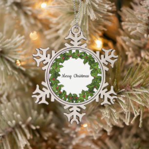 Pewter Snowflake kerstversiering Tin Sneeuwvlok Ornament