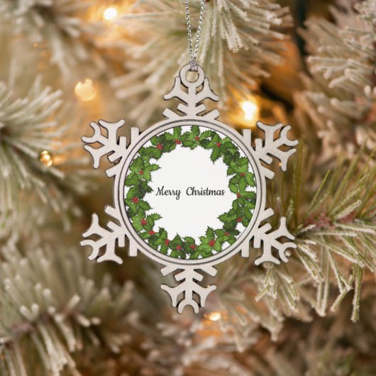 Pewter Snowflake kerstversiering Tin Sneeuwvlok Ornament (Boom)