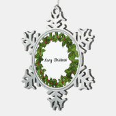Pewter Snowflake kerstversiering Tin Sneeuwvlok Ornament (Rechts)
