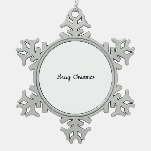 Pewter Snowflake kerstversiering Tin Sneeuwvlok Ornament (Voorkant)