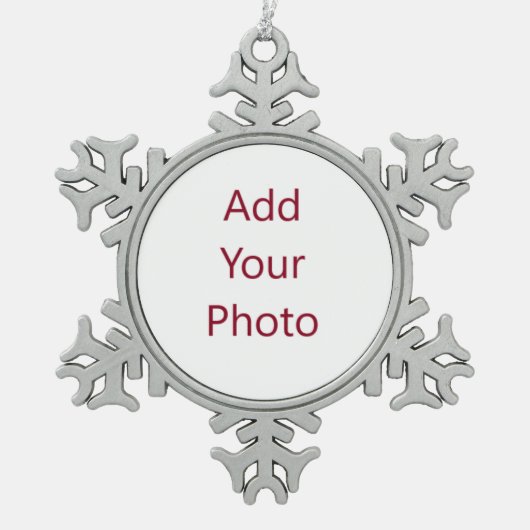 Pewter Snowflake kerstversiering voeg je afbeeldin Tin Sneeuwvlok Ornament (Voorkant)