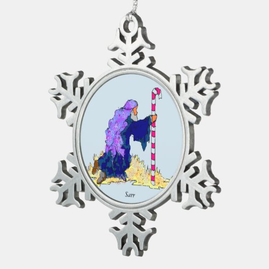 Pewter Snowflake Ornament de Shepherd (Rechts)