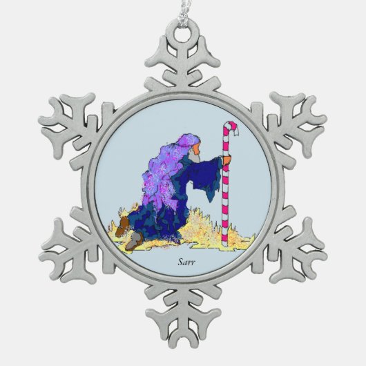 Pewter Snowflake Ornament de Shepherd (Voorkant)