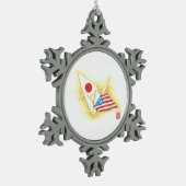Pewter Snowflake Ornament ~ Japan-U.S. Friendship (Links)
