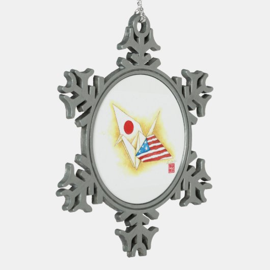 Pewter Snowflake Ornament ~ Japan-U.S. Friendship (Links)