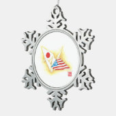 Pewter Snowflake Ornament ~ Japan-U.S. Friendship (Rechts)