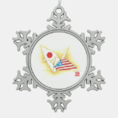 Pewter Snowflake Ornament ~ Japan-U.S. Friendship (Voorkant)