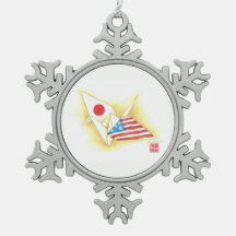 Pewter Snowflake Ornament ~ Japan-U.S. Friendship