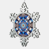 Pewter Snowflake Ornament met Argentijnse kleuren (Rechts)