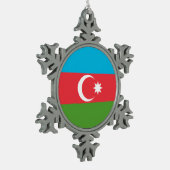 Pewter Snowflake Ornament met Azerbeidzjan Flag (Links)