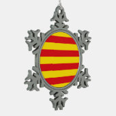 Pewter Snowflake Ornament met Catalaanse vlag (Links)