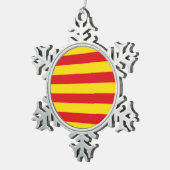 Pewter Snowflake Ornament met Catalaanse vlag (Rechts)