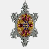 Pewter Snowflake Ornament met Colombia Kleuren (Links)