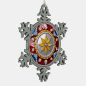 Pewter Snowflake Ornament met Colombiaanse kleuren (Links)