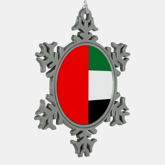 Pewter Snowflake Ornament met de vlag van de VAE (Links)