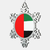 Pewter Snowflake Ornament met de vlag van de VAE (Rechts)