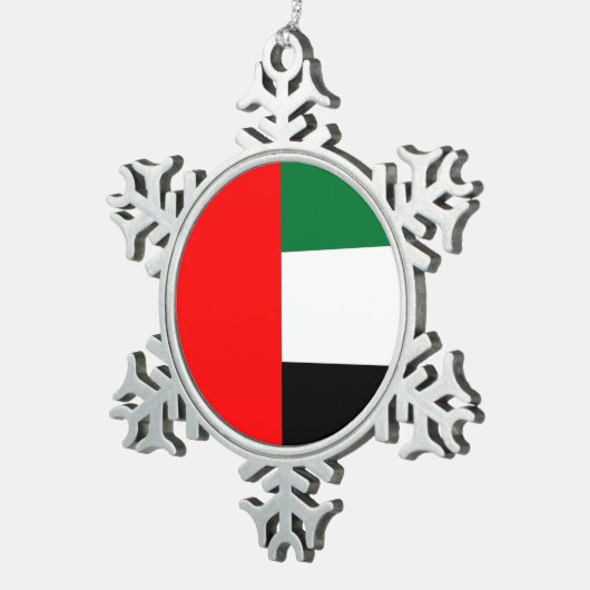 Pewter Snowflake Ornament met de vlag van de VAE (Rechts)