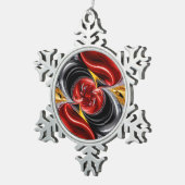 Pewter Snowflake Ornament met Duitse kleuren (Rechts)