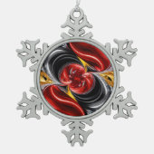 Pewter Snowflake Ornament met Duitse kleuren (Voorkant)