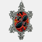 Pewter Snowflake Ornament met Duitsland Kleuren (Links)