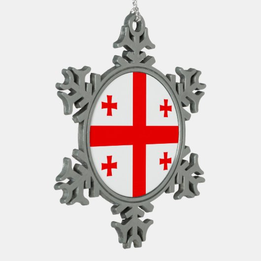 Pewter Snowflake Ornament met Georgia Flag (Links)