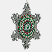 Pewter Snowflake Ornament met Italiaanse kleuren (Links)