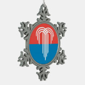 Pewter Snowflake Ornament met Kansas City Flag (Links)