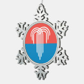 Pewter Snowflake Ornament met Kansas City Flag (Rechts)