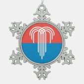 Pewter Snowflake Ornament met Kansas City Flag (Voorkant)