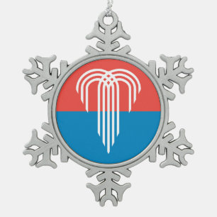Pewter Snowflake Ornament met Kansas City Flag