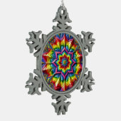 Pewter Snowflake Ornament met LGBTQ kleuren (Links)