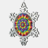 Pewter Snowflake Ornament met LGBTQ kleuren (Rechts)