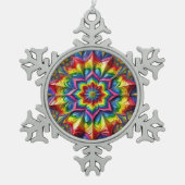 Pewter Snowflake Ornament met LGBTQ kleuren (Voorkant)