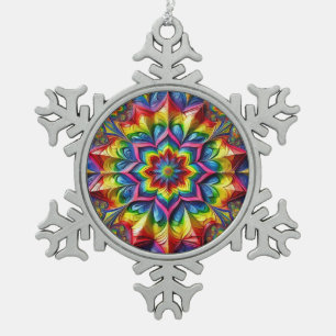 Pewter Snowflake Ornament met LGBTQ kleuren