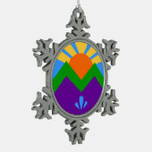 Pewter Snowflake Ornament met Manitou Springs (Links)